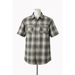 Ariat Rebar Made Tough Durastr Plaid Work Shirt Mens 3XL Tall Grey Short Sleeve